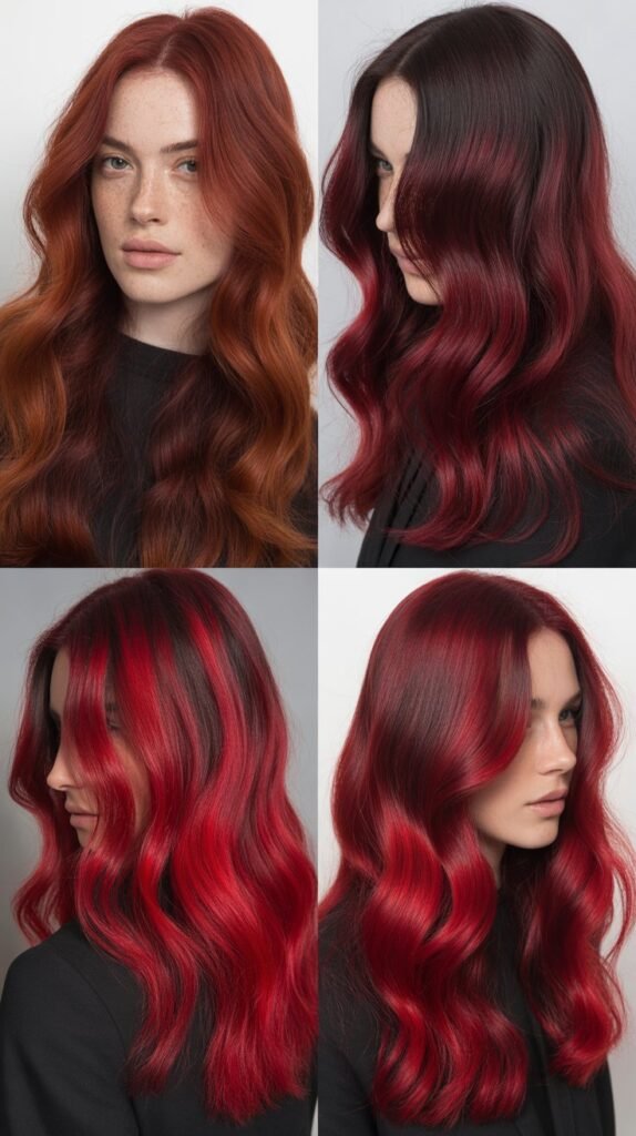 Bold Red Hair Color Ideas for Dark Hair