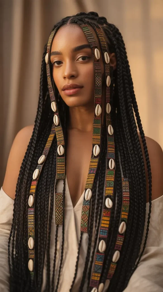 Ultra-Long Fulani Knotless Braids for a Dramatic Look