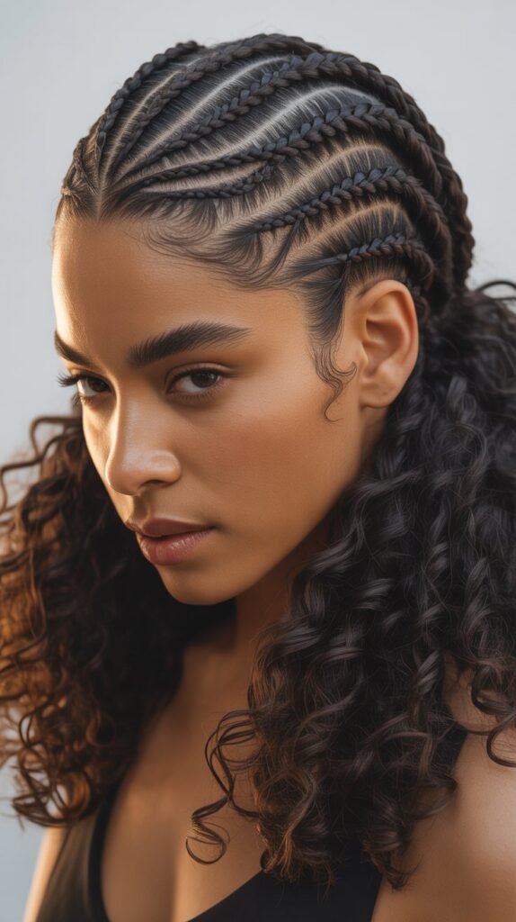 Scalp Braids for Black Women with Curly Ends