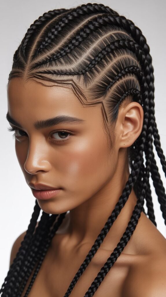 Sleek Scalp Braids for Black Women