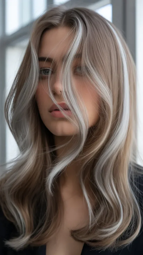 Light Ash Brown Hair with Silver Accents