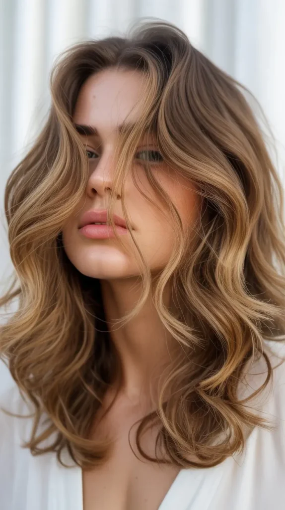 Loose Curls for Medium-Length Hair with Beachy Waves