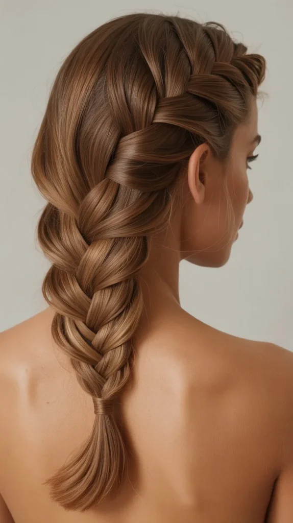 Side Part with Fishtail Braid