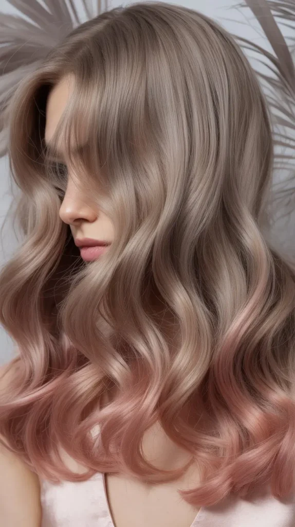 Light Ash Brown with Dusty Rose Hues