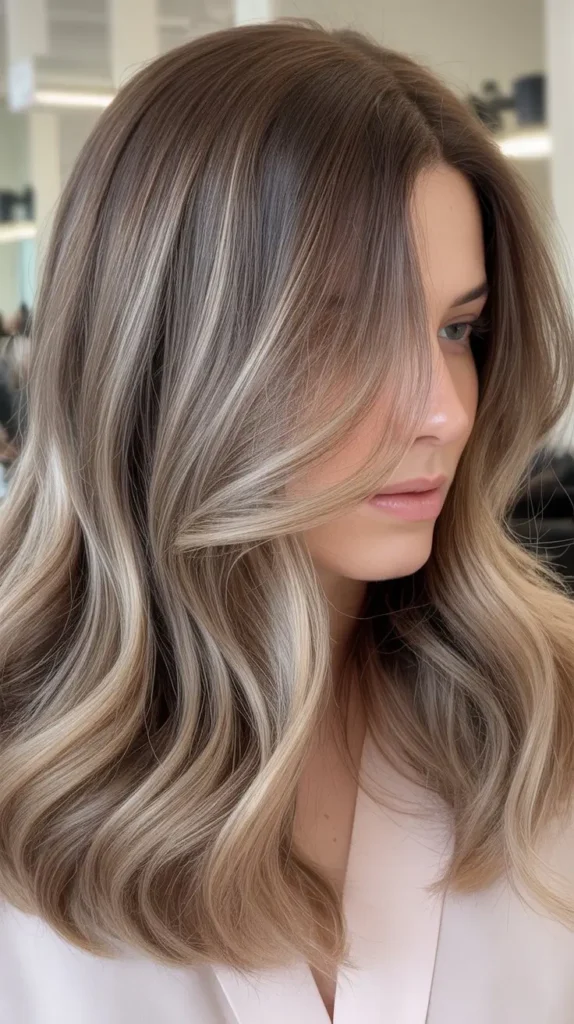 Medium-Length Hair with Light Ash Brown Highlights