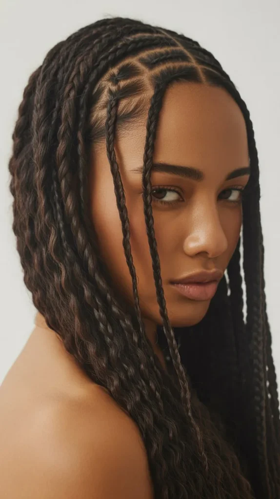 Side Part Knotless Braids