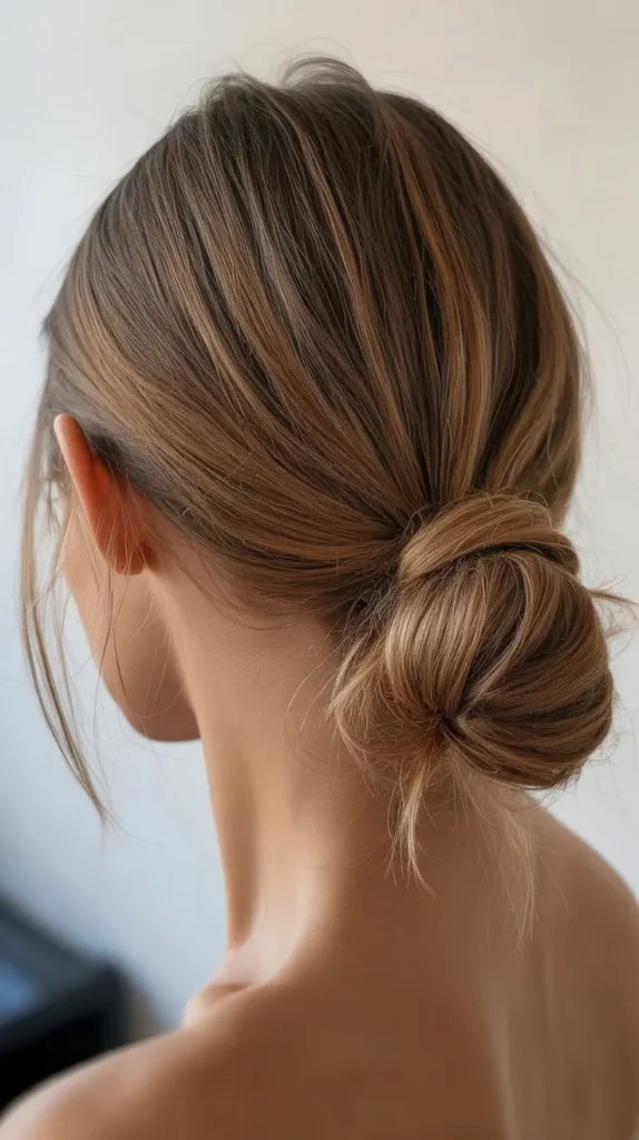 Side Part with Messy Bun