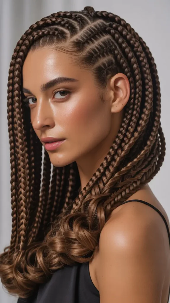 Elegant Medium Side Part Knotless Braids to Try