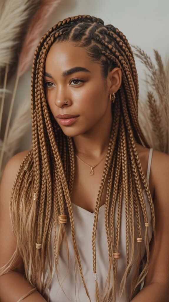  Boho Feed-In Knotless Braids for a Relaxed, Stylish Vibe!