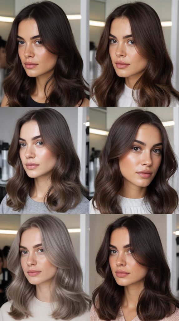 Cool-Toned Ash Brown Hair Color Ideas for Dark Hair