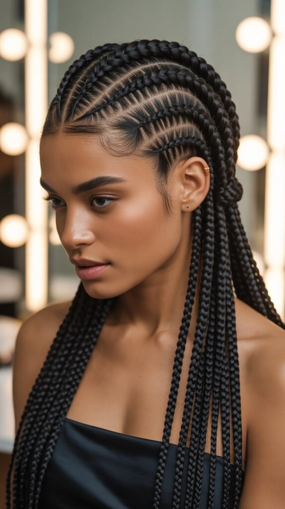 Double-Row Scalp Braids for Black Women