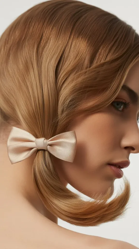 Bow-Adorned Side-Part Wig Looks