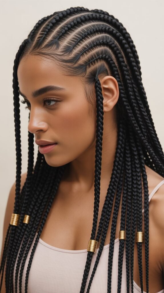  Gorgeous Feed-In Cornrows with Knotless Braids for a Bold Statement!