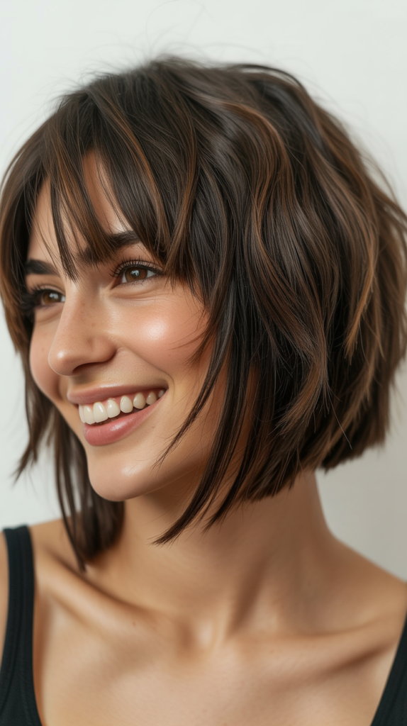 Choppy Bob with Asymmetrical Bangs
