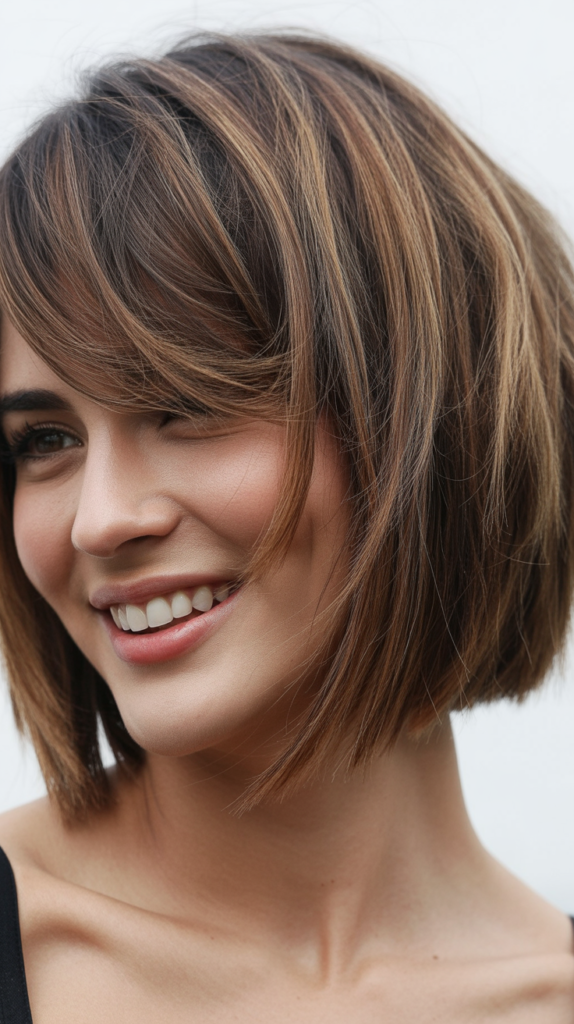 Choppy Bob with Side-Swept Bangs