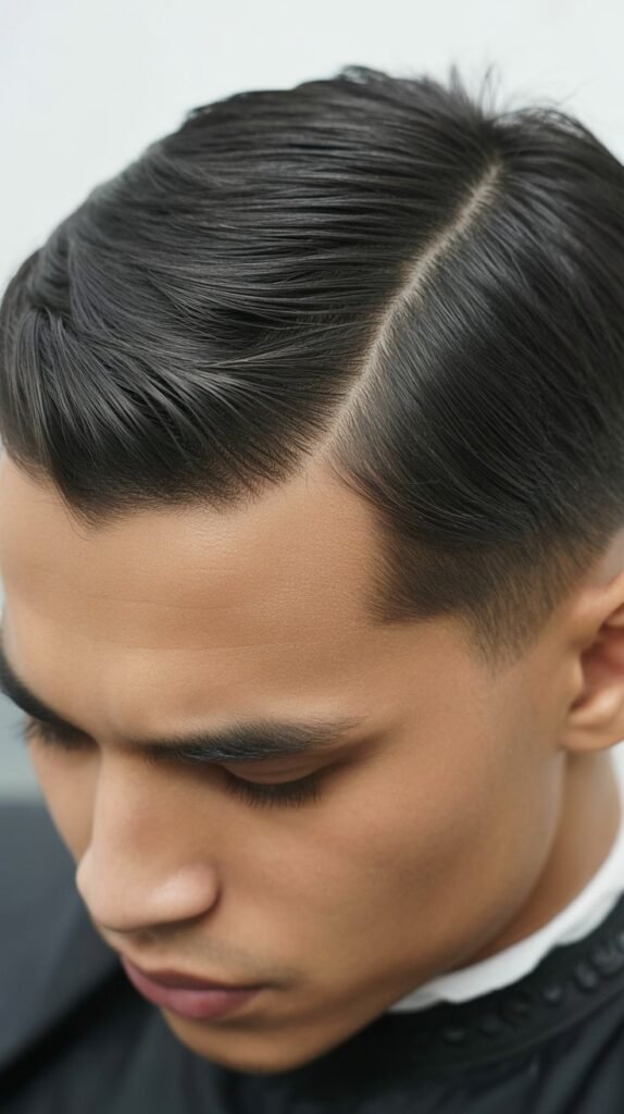 Side Part with Long Top Hair