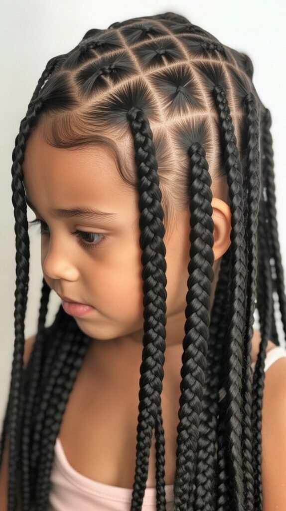 Kids' Large Feed-In Knotless Braids
