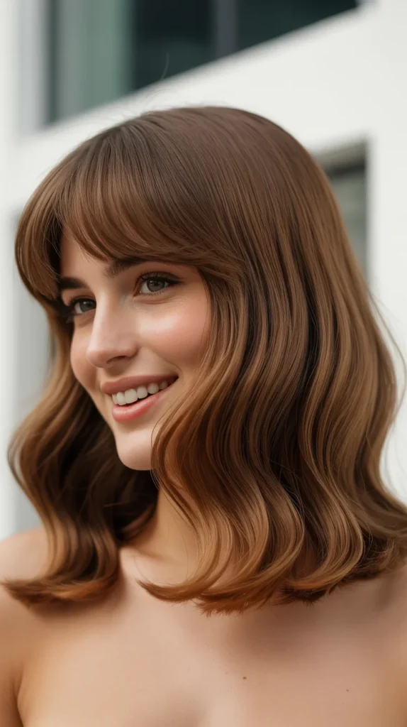 Lob with Curtain Bangs Trendy in 2025