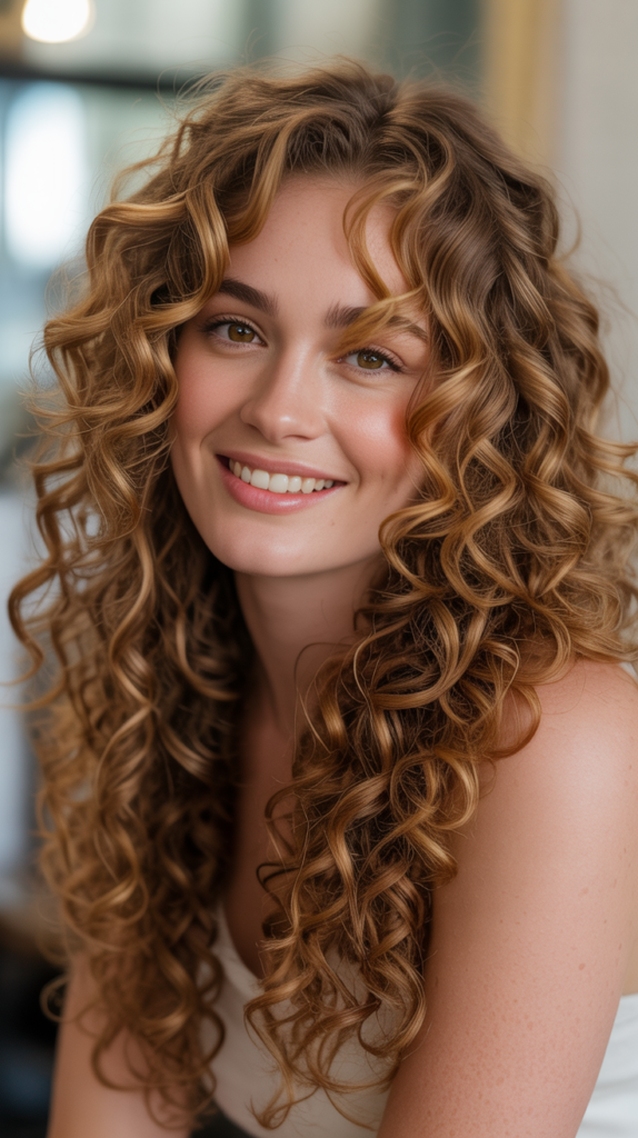 Curly Honey Brown Hairstyles