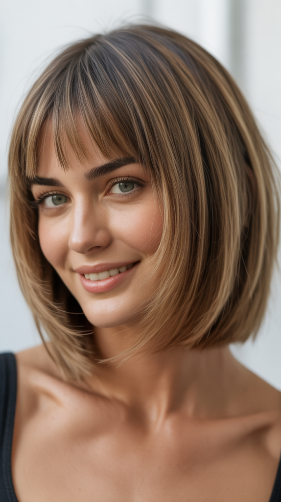 Layered Bob Hairstyles for Fine Hair, Short Shag Bangs, Straight: Volume with a Twist