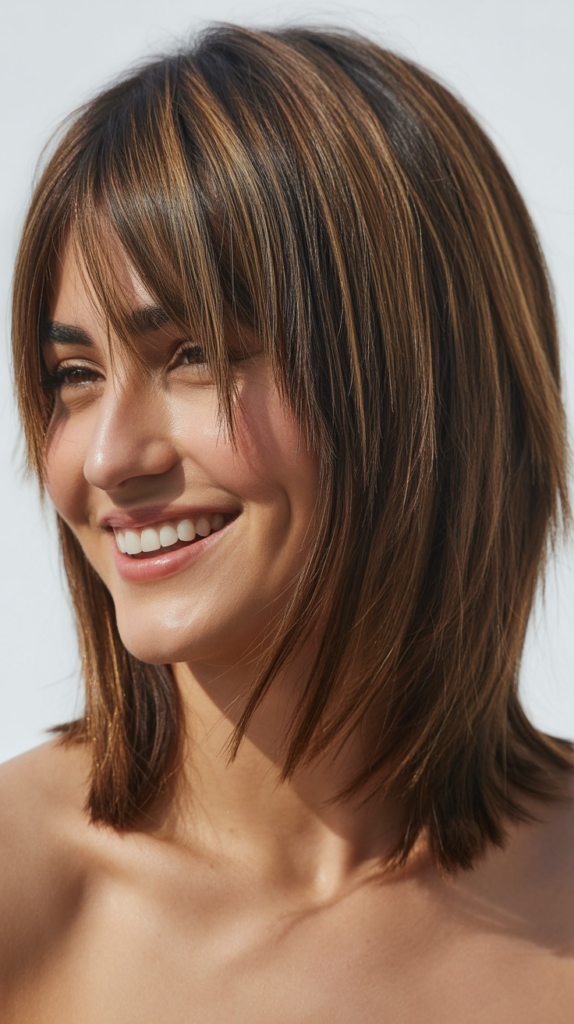 Choppy Long Bob with Layered Bangs