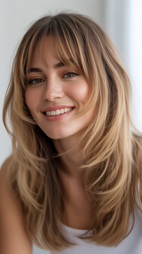 Long Shag with Wispy Bangs: Soft and Dreamy