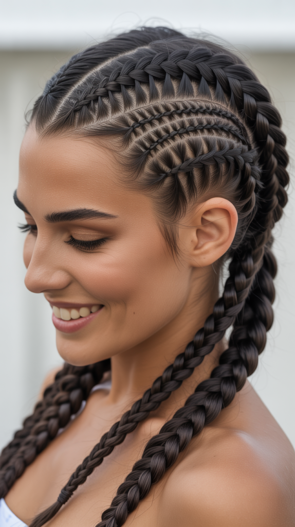 Stitch Braid Hairstyles with Fishbone Braids