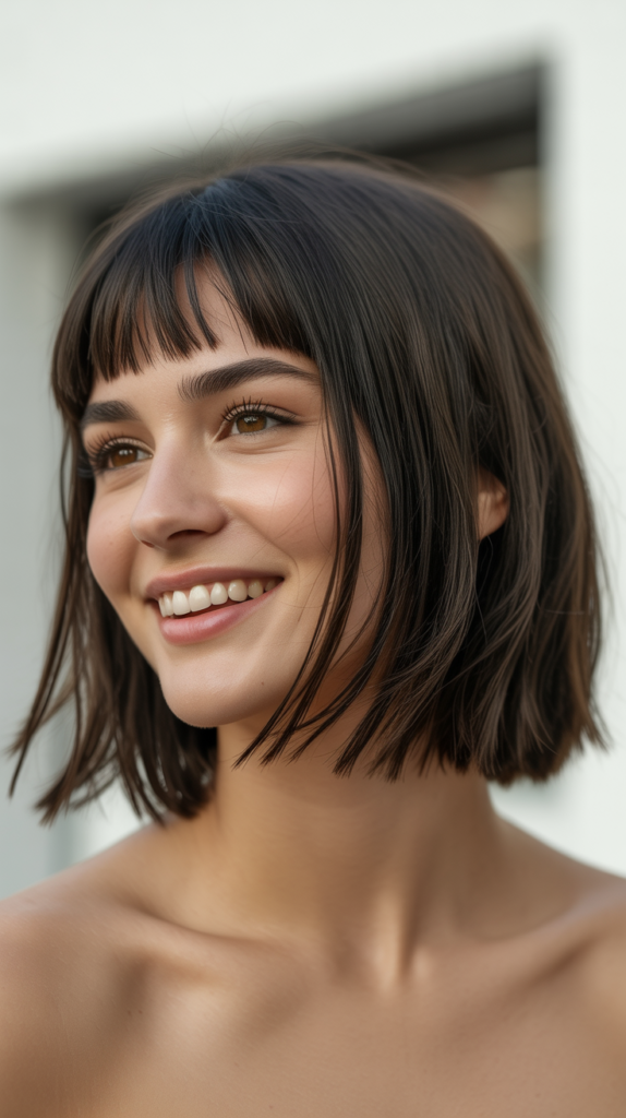 Choppy Bob with Short Fringe Bangs