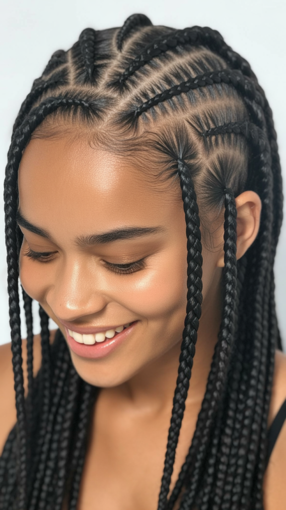 Stitch Braid Hairstyles with Knotless