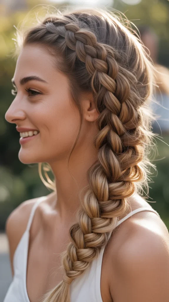 French Braid with Fishtail Ends