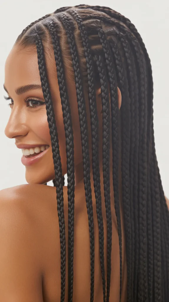 Sleek Straight Back Braids