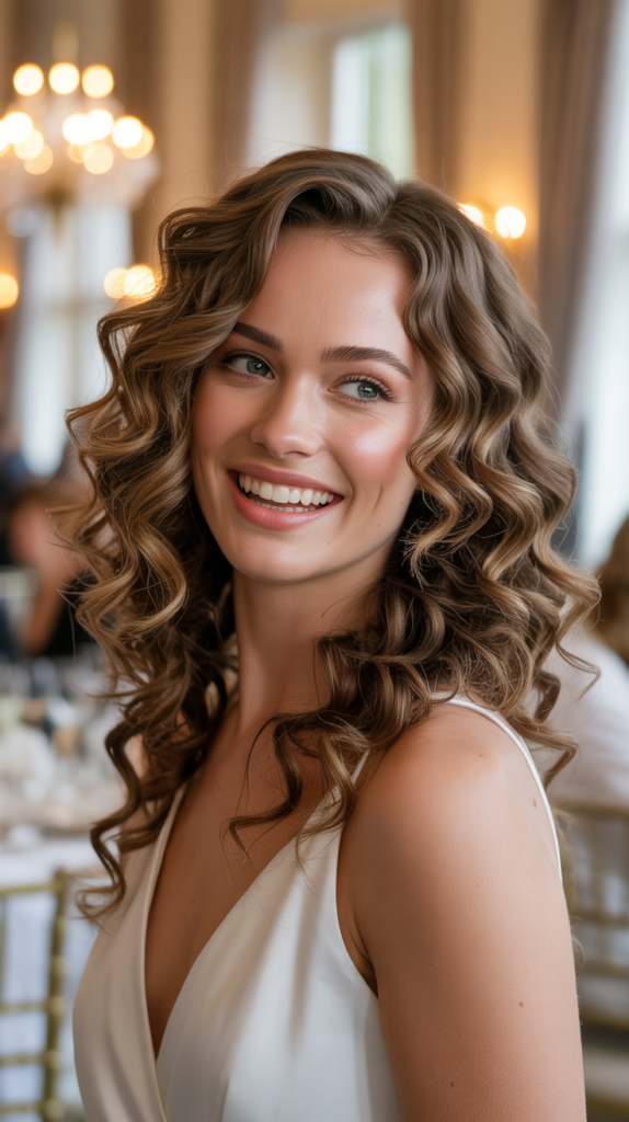 Loose Curls Hairstyles for Receptions