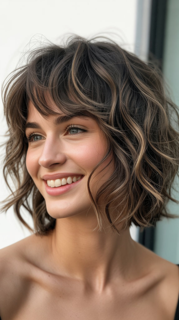  Choppy Wavy Bob with Bangs