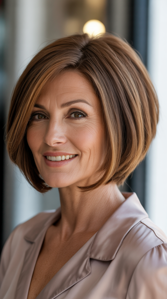 Chin-Length Hairstyles for Women Over 50