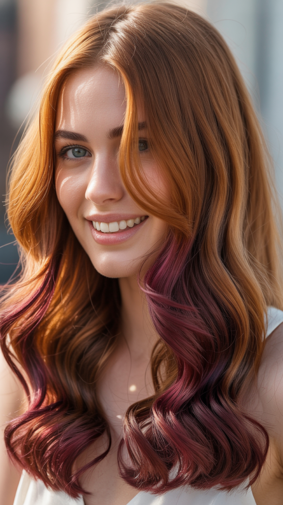 Honey Brown with Burgundy Tips