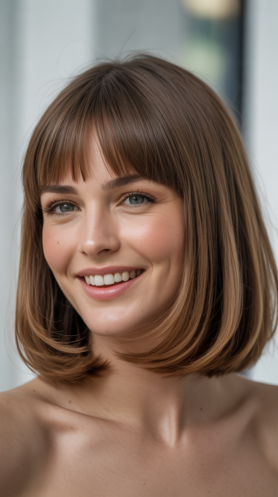 Cute Lob Haircuts with Bangs