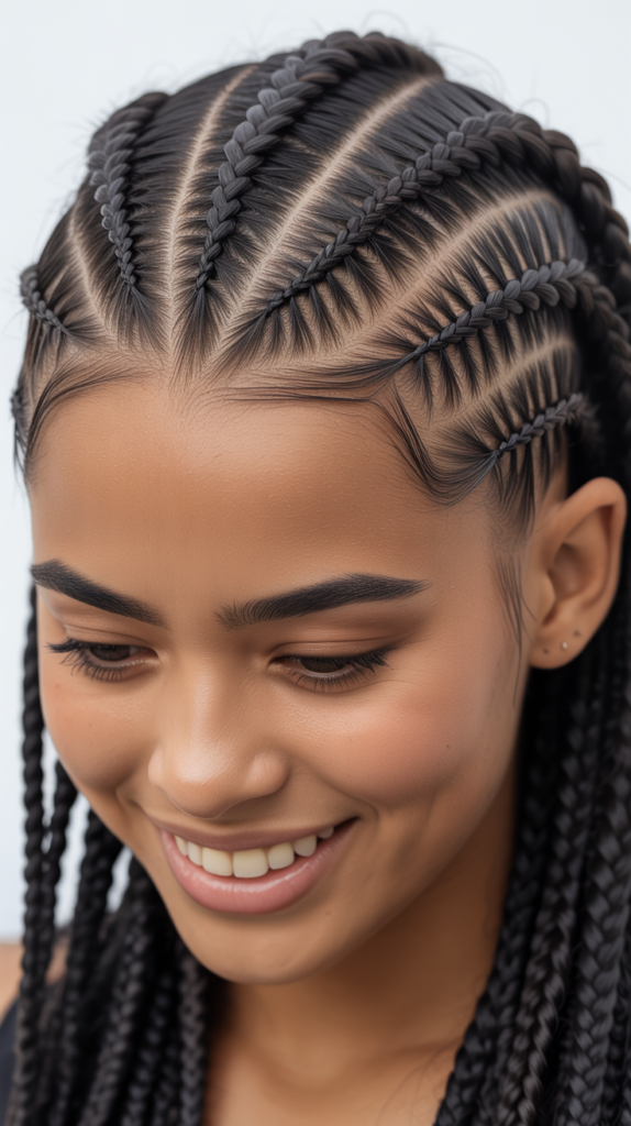 Stitch Braid Hairstyles with a Mohawk