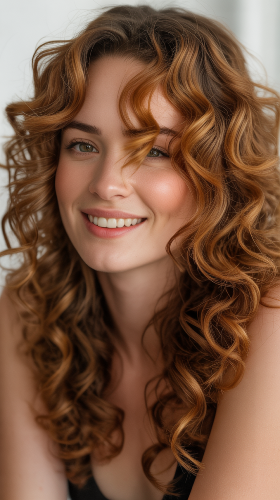  Honey Brown Bouncy Curls