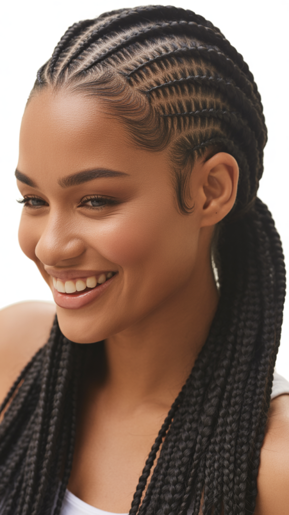 Feed-in Braids with a Mohawk Twist