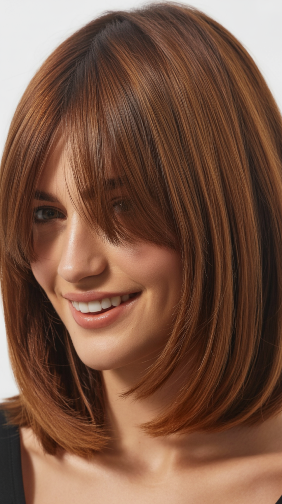 Lob Haircuts with Curtain Bangs