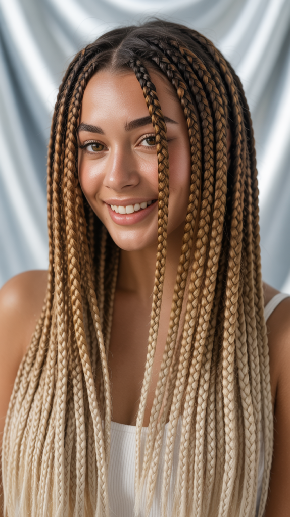 Feed-in Braids with Ombre Color