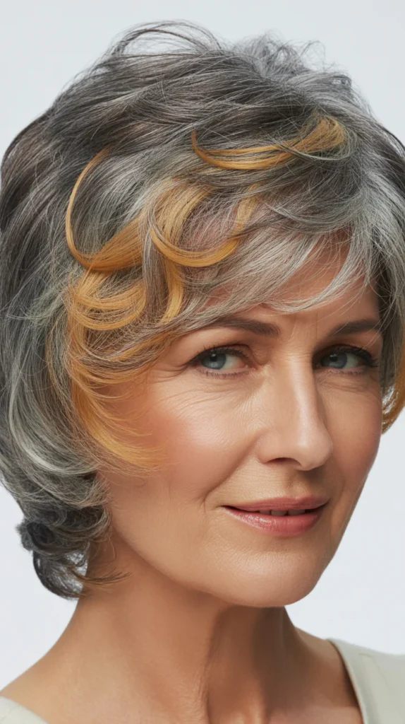 Stunning Blonde Gray Hair with Lowlights Over 50