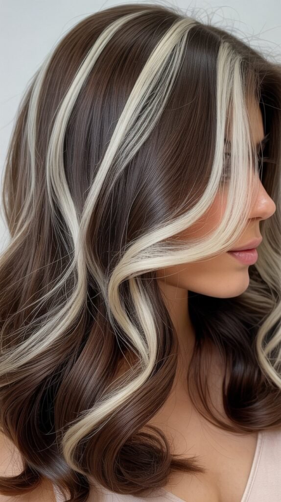 Platinum Blonde Highlights for Dark Hair