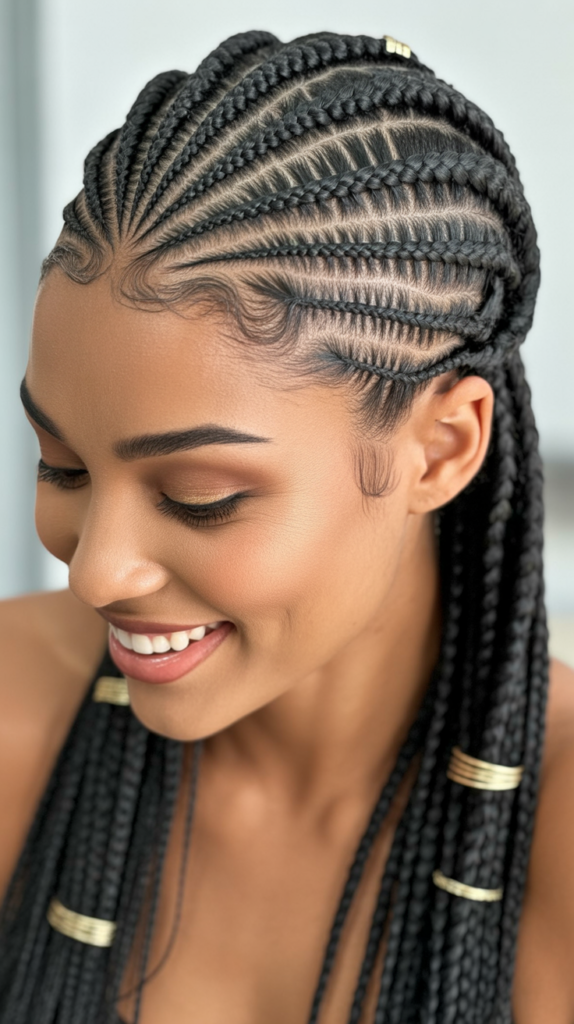 Stitch Braid Hairstyles with Cuffs