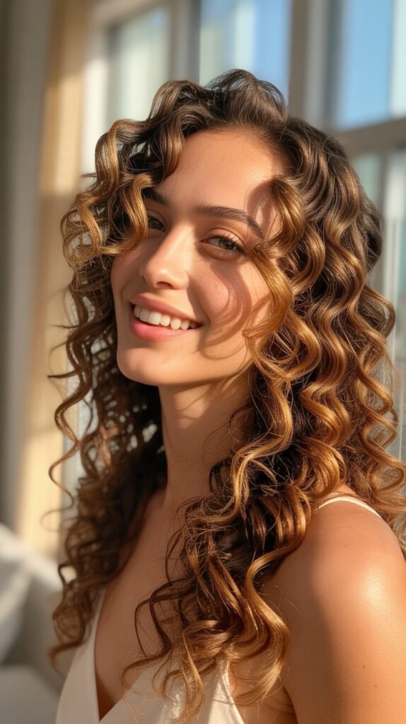 Honey Brown Spiral Curls