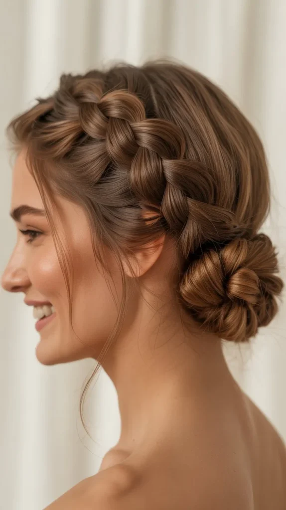 French Braid Bun Hairstyles
