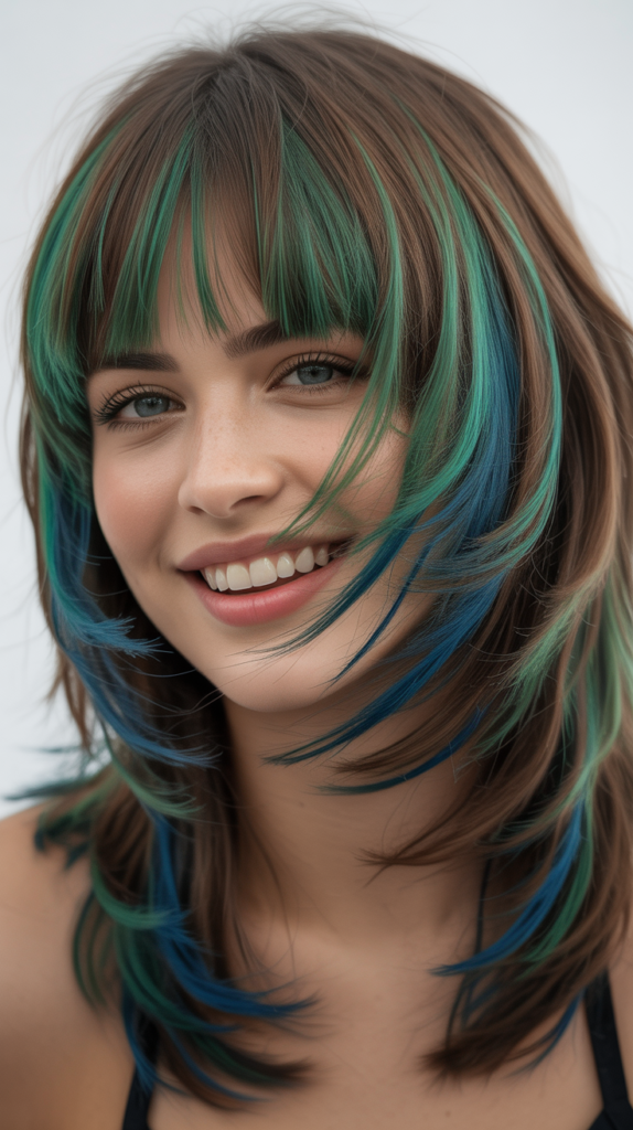 Shag Bangs with Bold Color and Defined Layers: Stand Out in Style