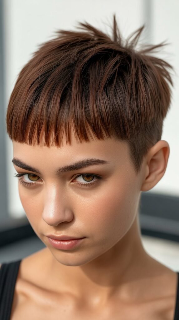 Edgy Spiked Pixie Cut with Micro Bangs