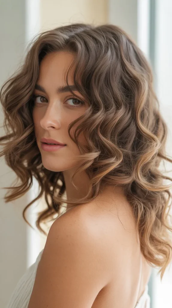 Side Part with Loose Beachy Curls