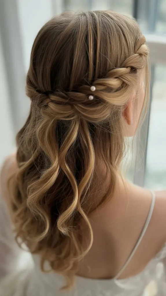 Half-up Half-down Wedding Hairstyles with Twist